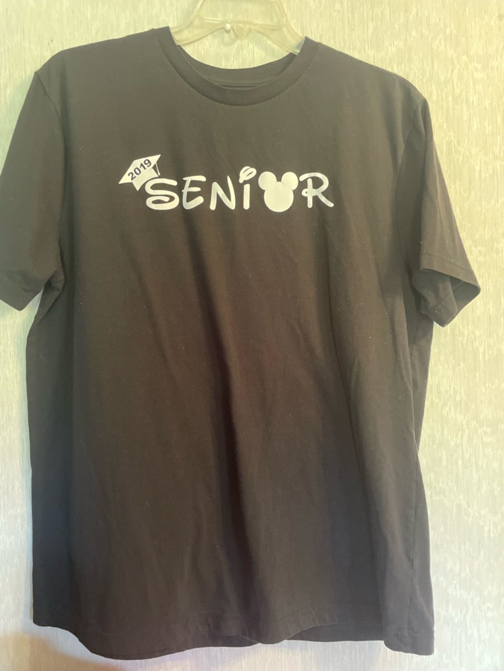 George Mickey Mouse Black Short-Sleeve 'Senior' Graphic Tee - White Print